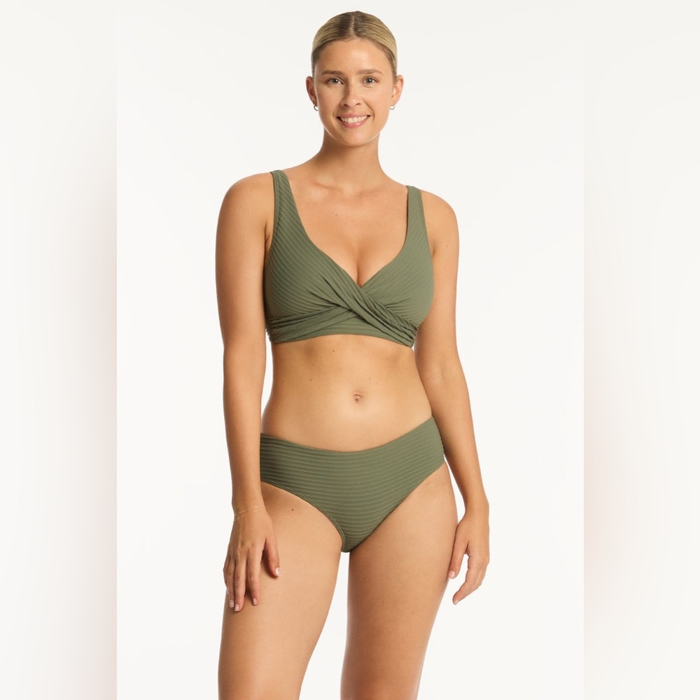 Sea Level Australia Riviera Rib Regular Bikini Pant Rose NWT Size 4 & 6